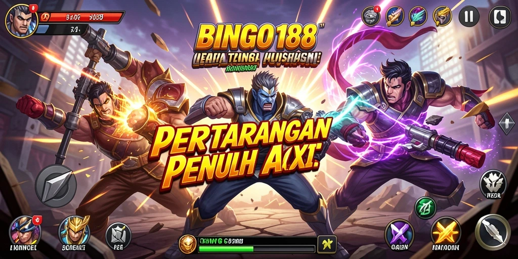 Tampilan menarik BINGO188 dengan karakter petarung yang beraksi.