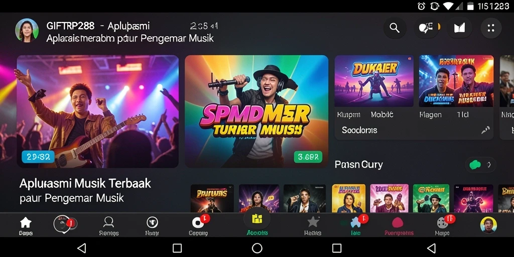 Gameplay GIFTRP288 menunjukkan antarmuka musik yang menarik dan interaktif.