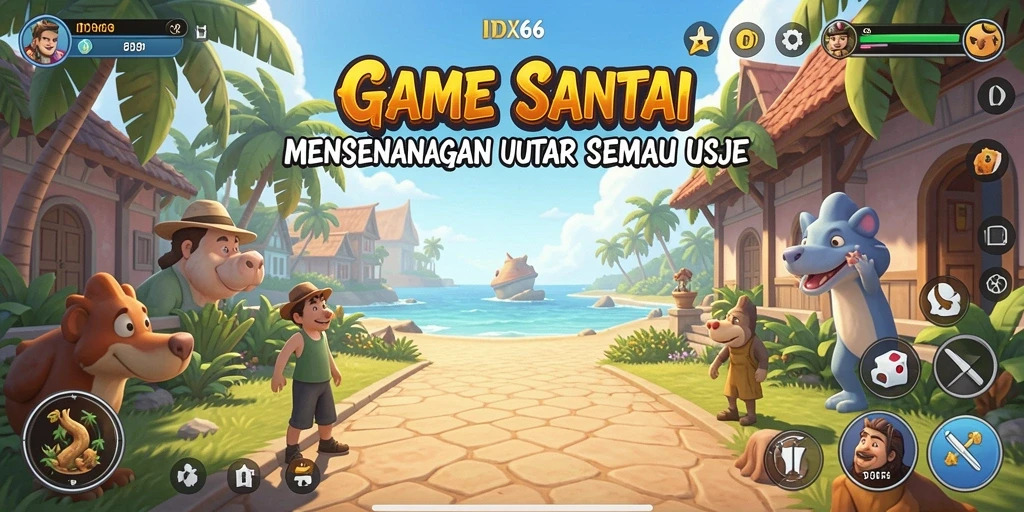Screenshot menunjukkan gameplay seru dari IDX66 dengan karakter aktif.