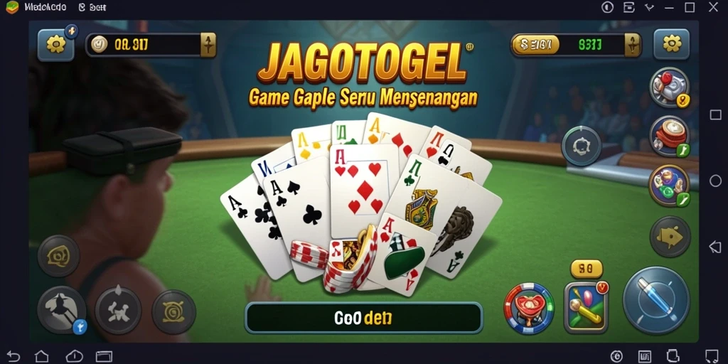 Tampilan gameplay seru dalam JAGOTOGEL yang penuh strategi Gaple.