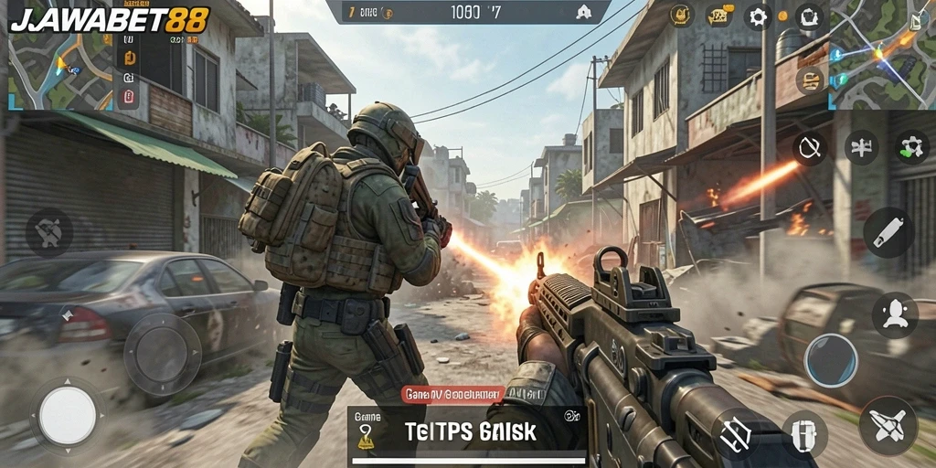 Tampilan gameplay seru dalam JAWABET88 dengan aksi tembak-menembak yang intens.