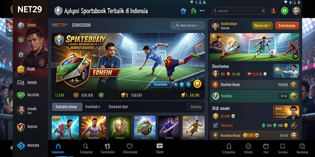 Screenshot utama NET29 menampilkan tampilan taruhan olahraga yang menarik.