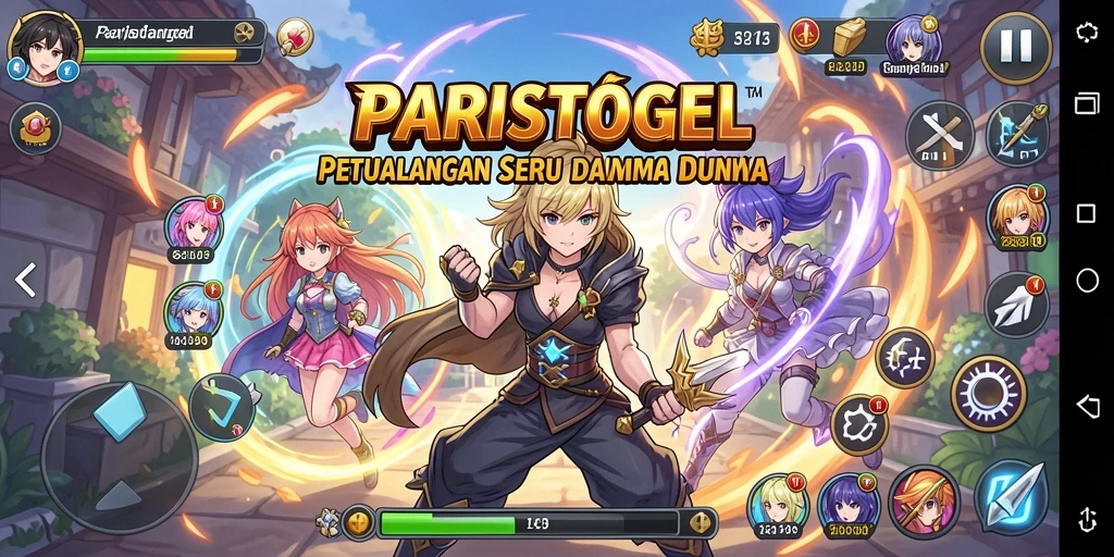 Tampilan gameplay seru dari PARISTOGEL dengan karakter anime favorit.
