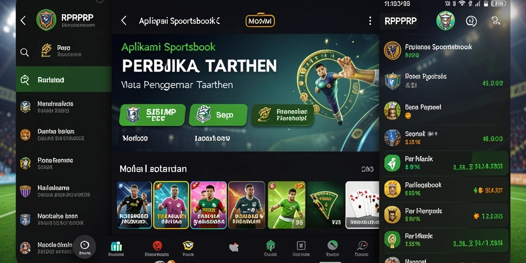 Tampilan interaktif aplikasi RPRPRP saat taruhan olahraga.