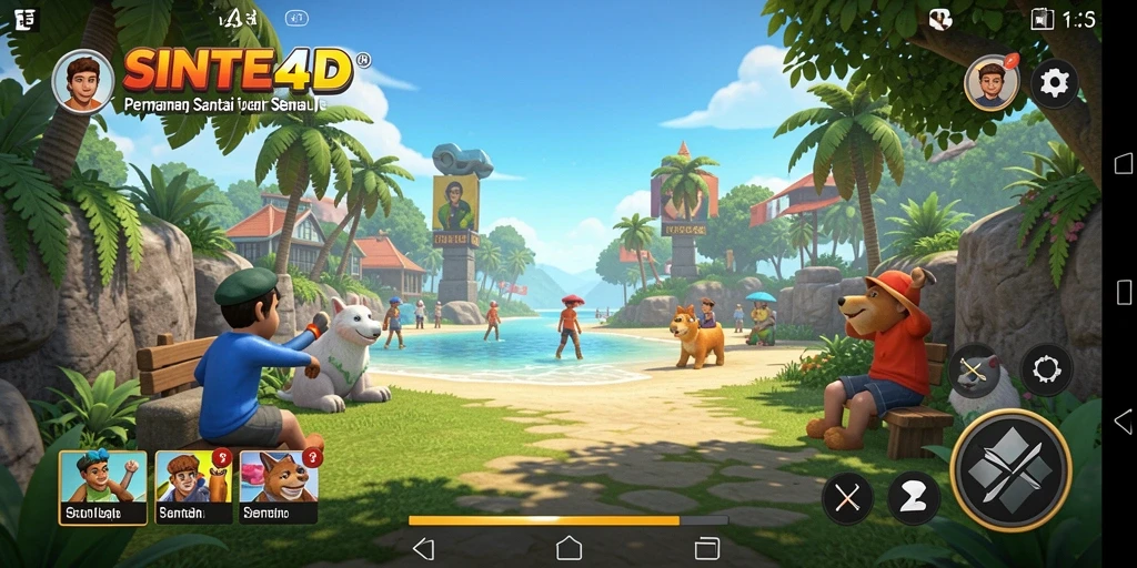 Tampilan gameplay SINTE4D yang menghibur dan menantang.