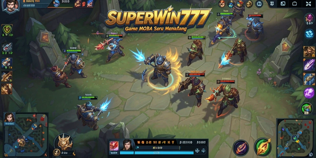 Tampilan gameplay menegangkan di arena <strong>SUPERWIN777</strong> dengan pahlawan bertarung.